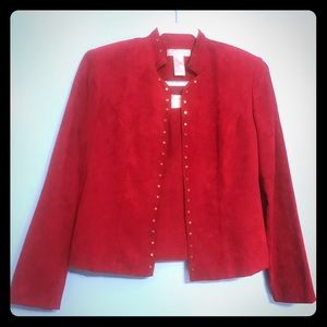 Red jacket and sleeveless shirt